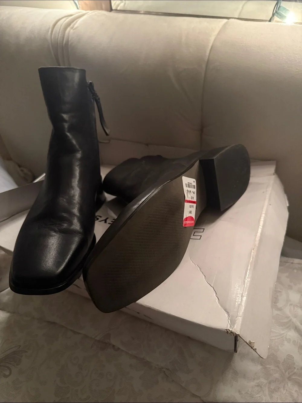Women's Black Leather Ankle Boots - Sleek Square Toe
